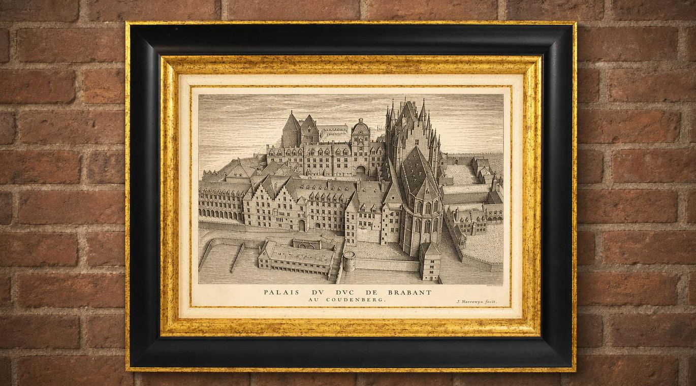 Gravure ancienne du palais du Coudenberg